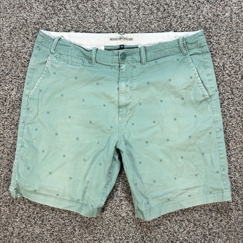 Reyn Spooner Men's Size 36 Shorts Green Embroidered Logo Chino Casual Summer